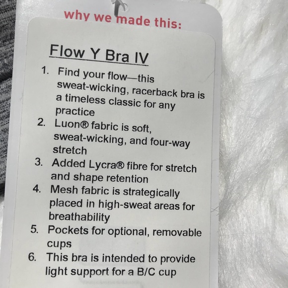 NWT LULULEMON FLOW Y BRA IV GREY space dye top - Picture 3 of 7